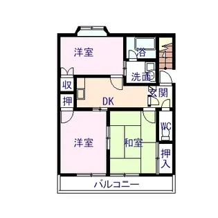 オリエンス龍田B棟【2階】の間取り
