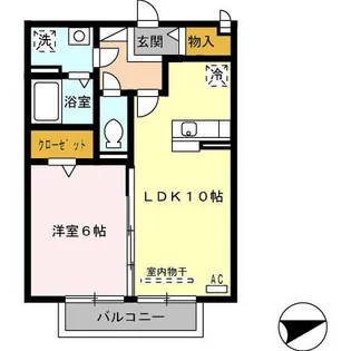 福岡県久留米市山川安居野3【アパート】の間取り