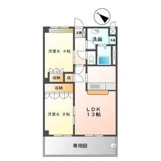 リュミエール・A・B【1階】の間取り