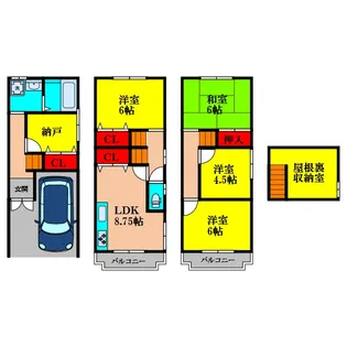 大阪府大阪市東淀川区上新庄3【一戸建】の間取り
