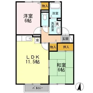 プレミール竹松本町【2階】の間取り