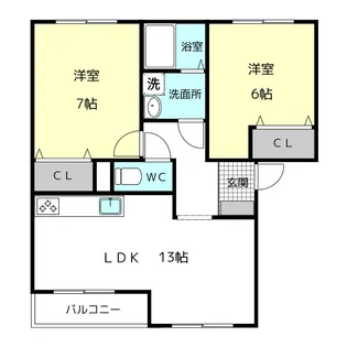 エクシード日比野II【1階】の間取り