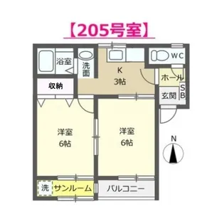 グランディールFII AB棟【2階】の間取り