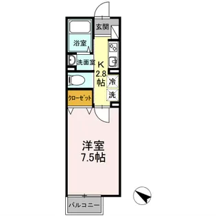 神奈川県大和市中央林間西5【アパート】の間取り