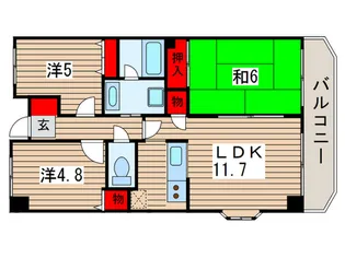 サンハイム園生【4階】の間取り