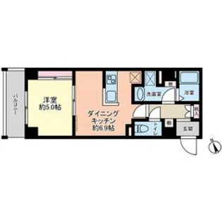 グローリオシェルト新宿山吹町【5階】の間取り