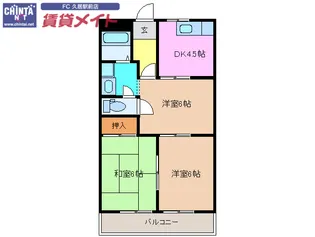 ダイヤマンションA・B棟【1階】の間取り