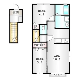 群馬県前橋市駒形町【アパート】の間取り