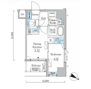 東京都中央区日本橋久松町【マンション】の間取り