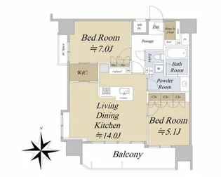 グローベル新大久保マスターズゲート【12階】の間取り