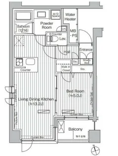 グランハイツ白金【1階】の間取り