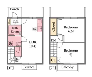 Le temps calme B(ルタンキャルム)の間取り