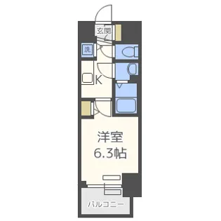 プレサンスOSAKADOMECITYワンダー【10階】の間取り