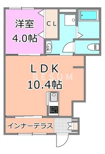 千葉県千葉市稲毛区作草部町【アパート】の間取り