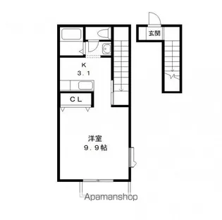 リヴォアール中村【2階】の間取り