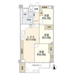 京王北野マンション四(0005505)【1階】の間取り