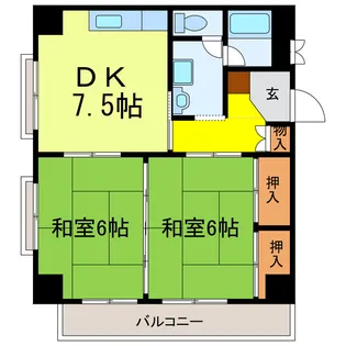 グランディール大津【5階】の間取り