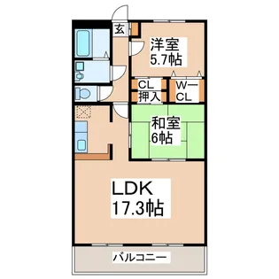 ヴェルデス【1階】の間取り
