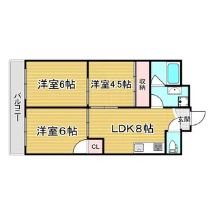 神戸湊アパートメント【3階】の間取り