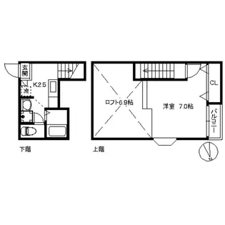 福岡県福岡市西区内浜2【アパート】の間取り