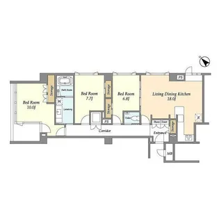 東京都港区赤坂6【マンション】の間取り