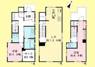 東京都大田区大森東3【一戸建】の間取り