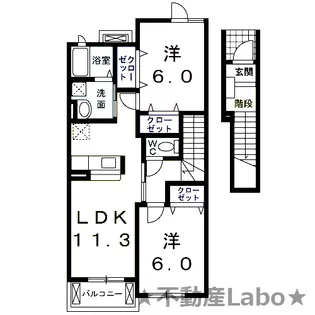 徳島県板野郡上板町佐藤塚字中【アパート】の間取り