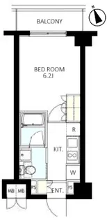 プラウドフラット神楽坂【1階】の間取り