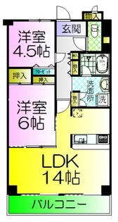 サザンコート石津【6階】の間取り