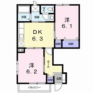 アンソレイエ【1階】の間取り