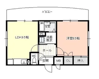 シェルコート高畑【4階】の間取り