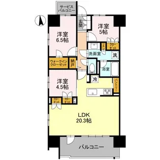 レーベン野々市 ONETHEREA【8階】の間取り