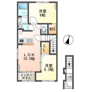 仮)那珂市菅谷字大木内新築アパート【2階】の間取り