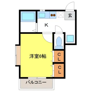プチパレス銀杏【1階】の間取り