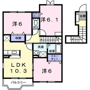 ネイチャーフィールドE【2階】の間取り