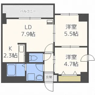 LEE北9条【10階】の間取り