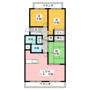 グランポルト別名【3階】の間取り