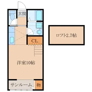 ヴィラローズ体育大前【2階】の間取り