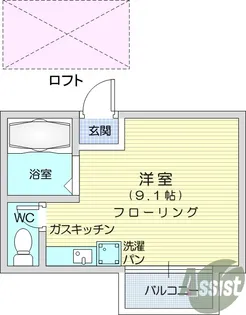 コートリバーサイド【1階】の間取り