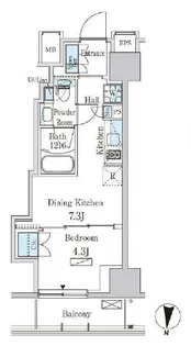 パークアクシス菊川ステーションイースト【10階】の間取り