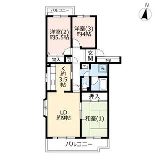 UR磯子杉田台【5階】の間取り