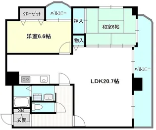 ラシャンス広畑【9階】の間取り