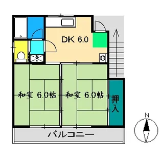山岡アパート(日吉町)【2階】の間取り