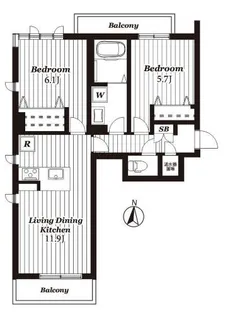 メゾンマスト あすと長町【2階】の間取り