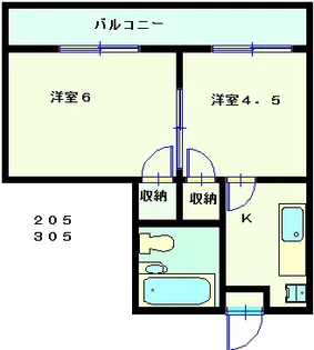 平田ハイツ【2階】の間取り