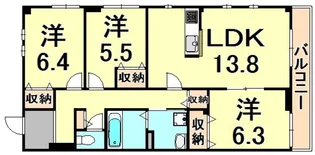 エフティー西宮北口A棟【3階】の間取り