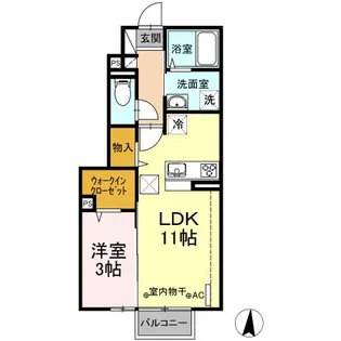 リバティ中田【1階】の間取り
