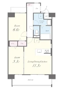 ピュアコットン矢部与【1階】の間取り