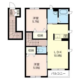 ウイングスクエアA【2階】の間取り