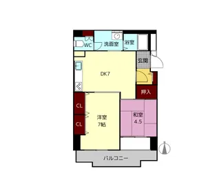 ライフコート富雄【4階】の間取り